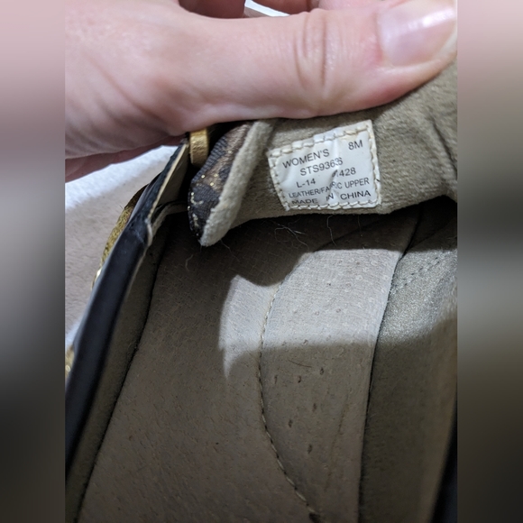 Sperry Topsiders Boat Shoes Black, Gold and Cheetah Print Sz 8 - Picture 8 of 8